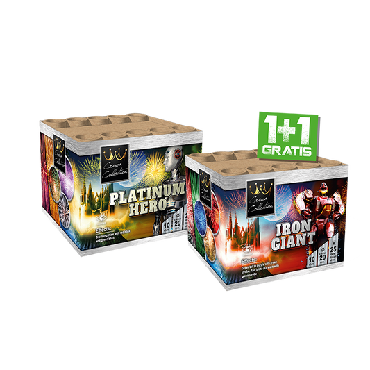 Iron Giant + Platinum Hero ( 2x10 SHOTS CAKE)